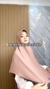 Hijab Bergo Ped Tali XL Crinckle Airflow premium/jilbab maryam instan pad crinckle