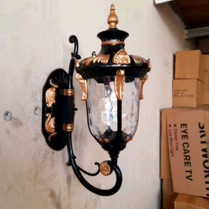 Garansi Lampu Dinding Outdoor Klasik Waterproof Kode B - 087 R/S Up Hitam Gold Tahan Air - Anti Karat