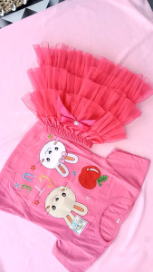 Setelan Bordir Kaos Rok Pesta Anak Perempuan