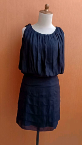 mini midi dress wanita hitam SHIPS LITTLE BLACK cewek M kutung sifon rok span umpak MEWAH cute