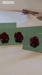 Rose Cinnabar Earing/🌹玫瑰朱砂耳钉