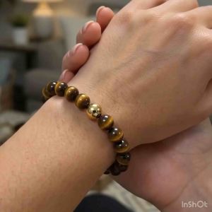Origin Beads Co - Tiger Eye 8mm Stretch Bracelet - Gemstone Semiprecious Fashion Jewelry