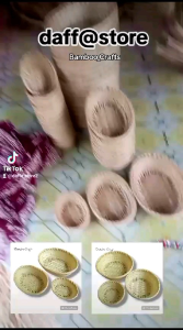 kerajang anyaman bambu mangkuk piring saji tersedia dalam 3 ukuran