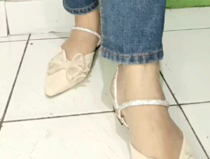 SANDAL HEELS WANITA ELEGAN VARIASI PITA BAHAN SINTETIS TINGGI 3 CM terbaru 2024 AL-06