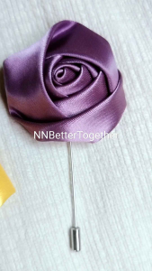 พินติดเสื้อ พินติดสูท พินกลัดเสื้อ ดอกไม้ผ้า ขนาดดอก 4.5-5 ซม ก้านพินสีเงิน 7 ซม