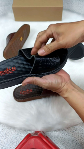 Dép da nam vân cá sấu dép quai ngang nam cao cấp DTCS09 đế doctor dẻo lót mát xa chân