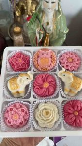 เซ็ตขนมอารัวมงคลเ 9ชิ้น  นำไปเป็นของฝากก็ได้นำไปถวายก็ปังค่ะ