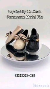 Sepatu Anak Wanita Dockmart Fashion Korea dengan Model Pita GG Umur 2-5 Tahun