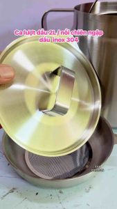 Ca lượt dầu / nồi chiên ngập dầu / ca nước có miệng rót 2L / ca inox 304.