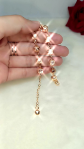 GELANG WANITA RANTAI BOLA - BOLA EMAS XUPING ANTI KARAT TIDAK LUNTUR / GELANG WANITA RANTAI BOLA CANTIK ELEGANT DAN MEWAH