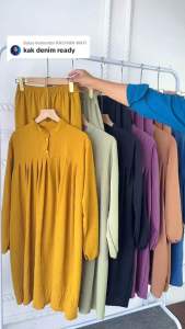 NIRA ONE SET CELANA SETELAN CRINKLE AIRFLOW + LONG TUNIK CELANA ATASAN CANTIK JUMBO