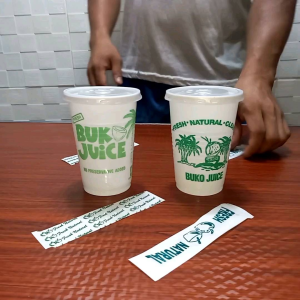(100 pcs) Buko cup Set  12 oz With Lid and with Sealer