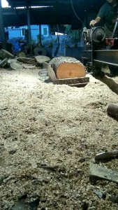 เขียงไม้มะขามแช่น้ำเกลือขนาด 8 นิ้ว หนา 4-6 ซม. พร้อมส่ง🇹🇭