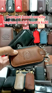 dompet kunci remote keyless mobil Toyota full kulit asli transparan dobel karet original Zipper dompet STNK