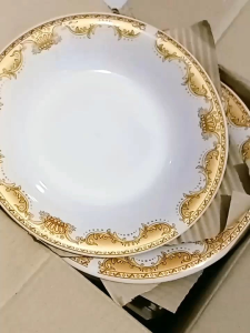Piring Makan Jumbo Lucky Motif Mahkota Coklat