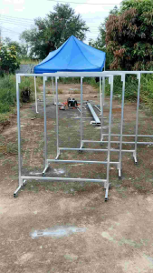 ราวตากผ้า เหล็กกัลวาไนซ์ ไม่เป็นสนิม มีหลายขนาดสูง130ซม.กว้าง 1m 1.2m 1.5m 2.m สินค้าพร้อมส่ง