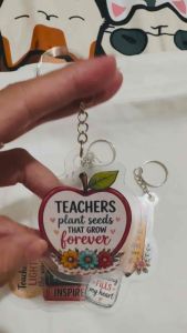 Teacher Life Appreciation Laminated Key Chain Set | 5pcs Teacher Gift Keychain