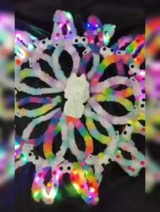 BANDO LED TELINGA KELINCI ELASTIS / BANDO BULU HALUS / BANDO BULU MATA ELMO / BANDO BULU WARNA RAINBOW / BUNNY EAR HAIRBAND NEW STYLE / PR5768