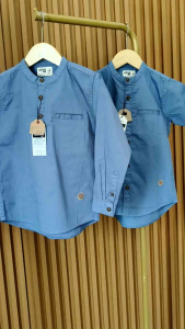 BAJU KEMEJA KOKO KEMKO ANAK LENGAN PANJANG KANCING 1/2 SOFT KATUN TWILL PREMIUM SAJUAK