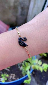 Gelang Tangan Serut Gold Angsa Mata Hitam cxb2804