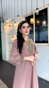 Gamis polos Renda busui friendly bahan adem jatuh simple elegan modern remaja wanita terbaru 2023 gamis fashion gamis mewah