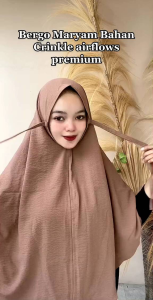 Bergo Maryam Catton Crinkle Airflow L: Desain Ergonomis & Bahan Katun Nyaman