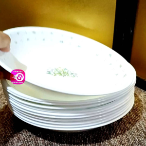 8.5inches CORELLE USA HERBS COUNTRY  MICROWAVABLE DEEP PLATE • Japan Surplus • SOLD PER PC