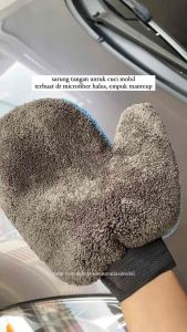 Microfiber Wash Mitt Sarung Tangan untuk cuci mobil 2 sisi tebal empuk dan halus