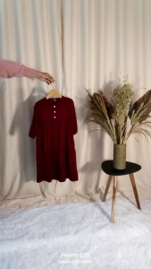 Zahra Long Dress MAROON - Gamis Anak Perempuan Bahan Rayon Twill Premium