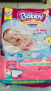 Tã dán bobby cho bé sơ sinh vừa lọt lòng - tã dán sơ sinh bobby S80 Miếng và NB70 Miếng - Tã dán sơ sinh bobby đủ size từ 0-8kg