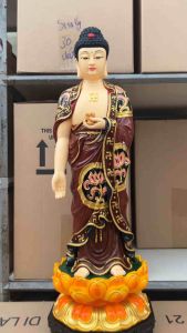 Tượng phật A Di Đà đứng 38cm Composite và đá | Tượng Phật Hoa Tiên