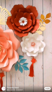 CNY Paper Flower Wall Decoration Chinese New Year Decoration 新年装饰