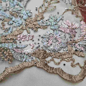 Kain Kebaya baru Tulle twutone bordier full.payet stun