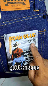 OBSCURE CO - ROAN BLUE Celana Denim Shell Stitch 14 oz (kaku) Black Indigo Slim Straight jeans