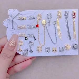 2024 Nail art CNY Zircon【1pc/pack】Chinese New Year nail accessories 新年龙2024美甲锆石钻龙年饰品镶钻美甲链条流行百搭超闪指甲装饰品