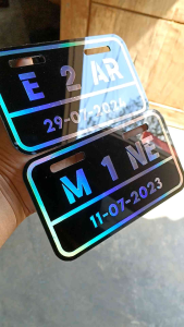 Plat Sepeda Listrik Akrilik Custom Hologram