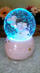 Kotak Musik Snowball Bola Kristal Salju Couple Love Snowglobe Love