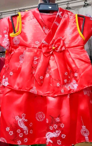 ชุดตรุษจีนผ้ามันลายพิมพ์จีน (เสื้อ+กางเกง) (0-2ขวบ) ใส่เฮงๆต้อนรับตรุษจีน