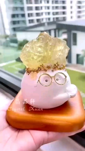 【现货】黄水晶小豆丁摆件✨|招财聚财 ✦ 生意顺利 ✦ 财气累积|Citrine Lucky Doll Display ornament