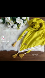jilbab segiempat malika mutiara tassel jambul by Clarissa hijab