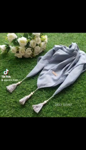 jilbab segiempat clarissa terbaru tassel mutiara voal premium