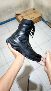 sepatu pdl tni polri safety ujung besi tinggi 8 inc terbaru brand caanggo militery