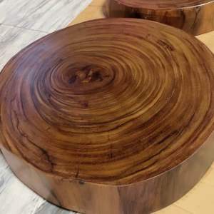 Wooden round logs cutting board for buto2x