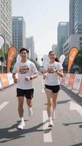Xiaomi Marathon Inspired T-Shirt Athletic Tee Breathable Lightweight Quick Dry Stylish for Running