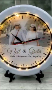 Ukuran diameter 22 cm Jam dinding / meja kaca foto logo instansi sekolah partai kantor gift hadiah kado souvenir custom cewek cowok ultah ulang tahun pernikahan wedding wisuda graduation event doorprize KKN unik murah aesthetic