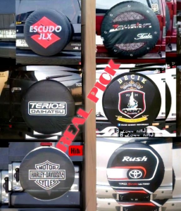 sarung ban mobil Toyota Rush anti luntur gambar tajam carah bahan kulit sintetis pree desain