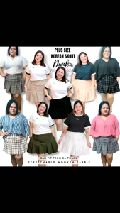 PLUS SIZE Korean Pleated Skort with Pockets | High waist A - Line Wide Pleated Tennis Skirt with Inner Shorts can fit from XL 2XL 3XL 4XL | Casual Office School Sports OOTD Wear for Woman