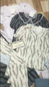 Bộ pijama tay ngắn quần ống xuông dài 84cm vải đũi bông mây