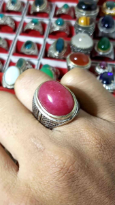 Giok merah cincin elegan mewah