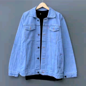 Jaket Jeans Pria Biru Muda Jaket Denim Tebal M-XXXXL Jeans Bioblitz